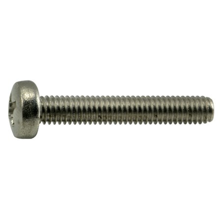 MIDWEST FASTENER M4-0.70 x 25 mm Phillips Pan Machine Screw, Plain Stainless Steel, 100 PK 55055